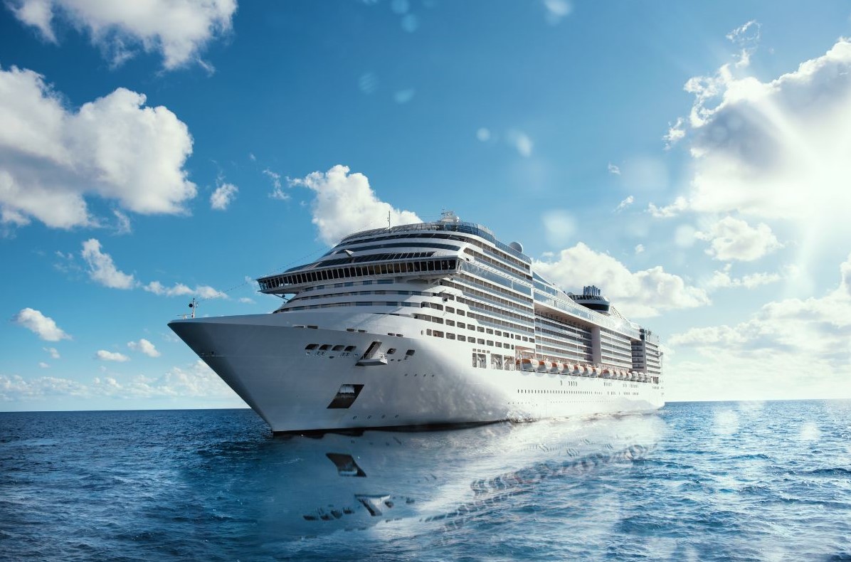 image of cruise ship sailing in open ocean